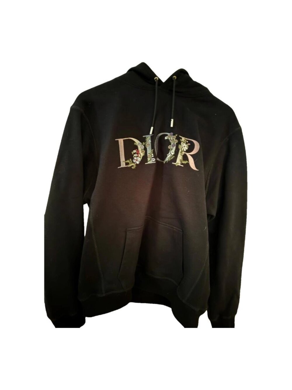 $2249 Authentic DIOR-CHRISTIAN DIOR Made in ITALY Men's Black Sweat Hoodie Sz.L